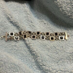 Unique silver and black bracelet